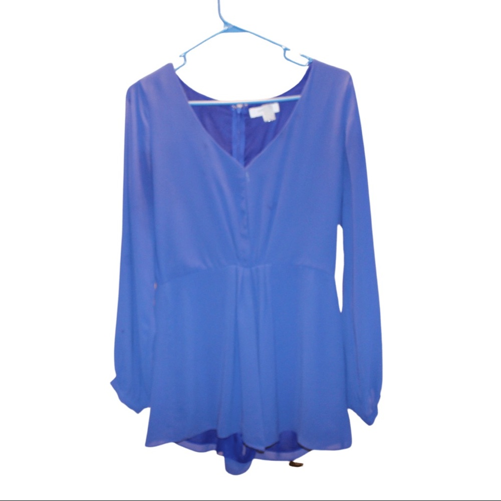 Blue Long Sleeve Romper from Boutique in Franklin Tennessee 💙